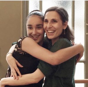 Mirella Simoncini artistic director of Summerschool Den Haag with one of her students