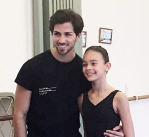 Dario Elia, artistic director of the Dutch National Ballet Academy with a ballet student at Summerschool Den Haag